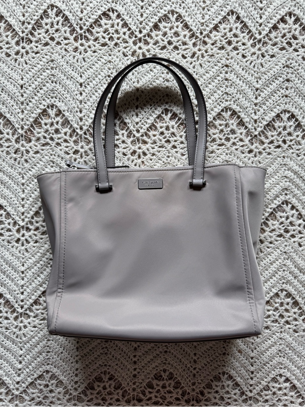 Kate Spade Dawn Medium Triple Gusset Nylon Satchel Bag  Icedslate Tote Bag